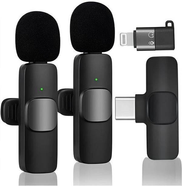 BORNTOGLOW K8 Mini Wireless Lavalier Collar Microphone Plug & Play FOR YouTube, Reels B344 Microphone