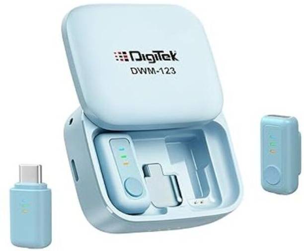 DIGITEK DWM 123 2-in-1 Wireless Microphone with Type-C Receiver and Charging Case Camera Microphone