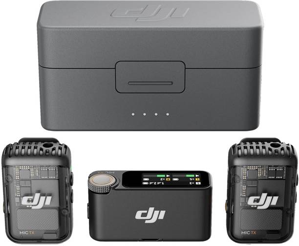 dji MIC 2 (2TX+1RX) Intelligent Noise Cancelling, Wireless Camera Microphone