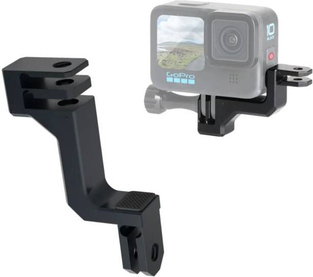 ELFOG Go Pro Hero 9/10/11/12 Black Aluminum 90 Degree Vertical Adapter Mount Camera Rig