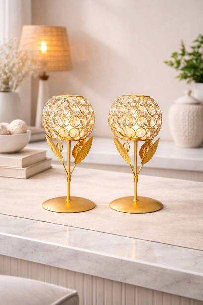 the indian shopping Crystal Glow Candle Holder Set Iron 0 - Cup Tealight Holder Set