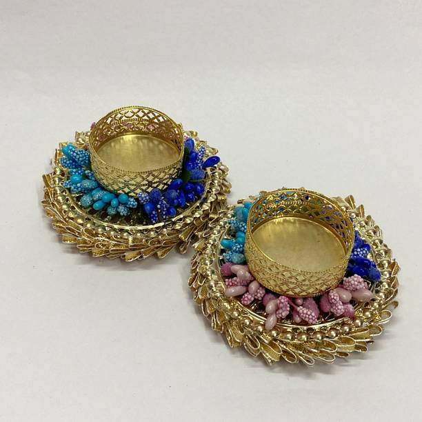 VinshBond Diya Tealight Candle Holder/Diwali Diya & office décor / Home Decoration Iron Tealight Holder