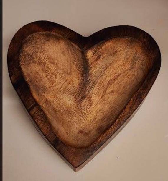 SACandle Wooden Heart shape Bowl Wooden 1 - Cup Candle Holder