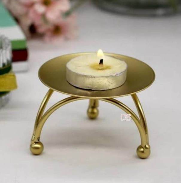 IMRAB CREATIONS Metal Diya Stool Shape Candle Holder for Diwali/ Navratri Decor/Return Gifting Iron 1 - Cup Candle Holder