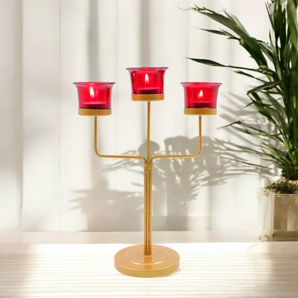 Hosley Gold Iron 3 - Cup Tealight Holder Set