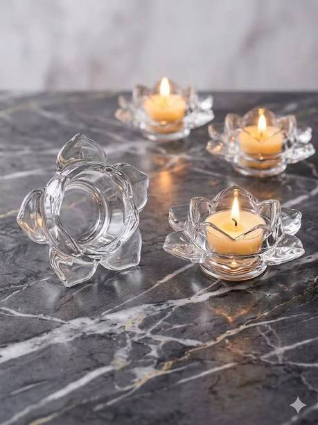 otak Candle Holders Bulk,Clear Glass Candle Holder Glass 4 - Cup Tealight Holder