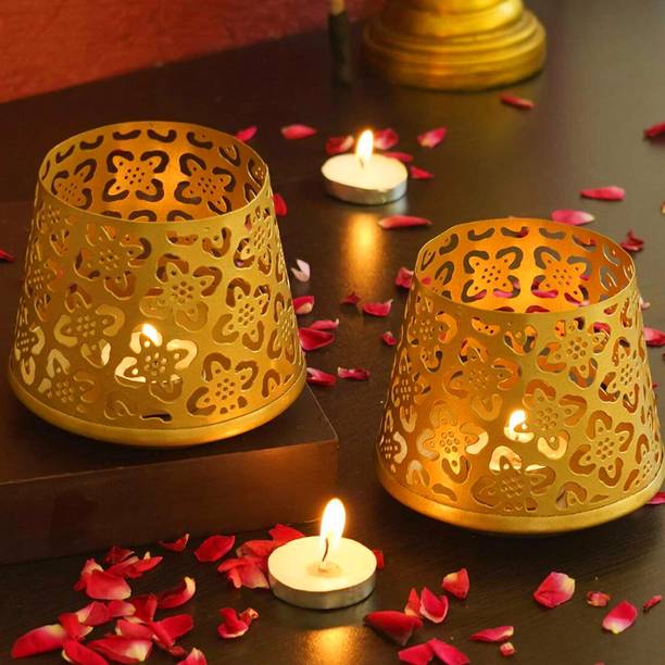 HOMSSY Iron Tealight Holder Set