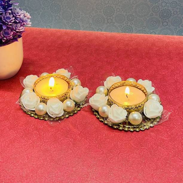 Maahal Decorative Tealight Candle Holder for Home Decoration/Diwali Festival/Deepawali Iron 1 - Cup Tealight Holder