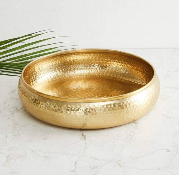ALNOOR HANDICRAFTS Hammered Urli Bowl for Home, Office, Diwali Decorations and Festive Table Decor Iron 0 - Cup Tealight Holder