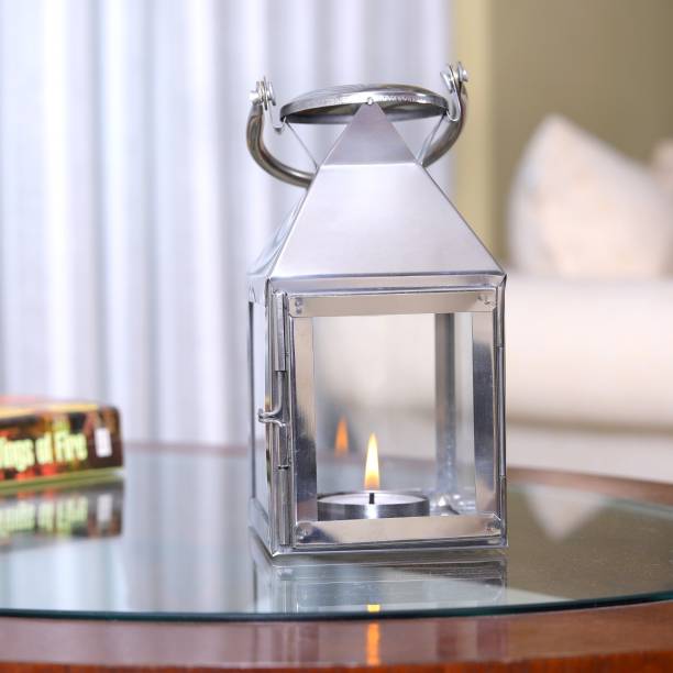 Hosley Classic Style Hanging Lantern with One Tealight Candle|Perfect for Home Decor Steel 1 - Cup Candle Holder