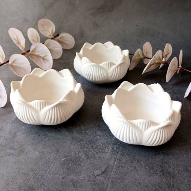 Shree International Ceramic 3 - Cup Candle Holder