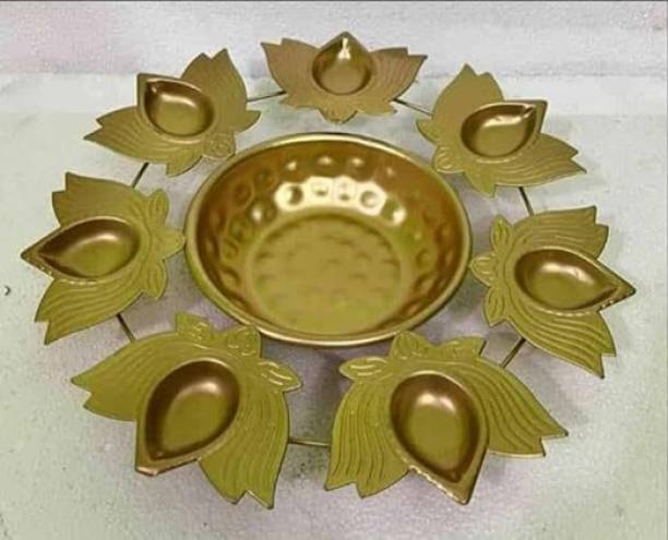 Nutts New Diya Bowl Set for Diwali Puja, All Festival, Home Office,Wedding Iron 1 - Cup Tealight Holder Set