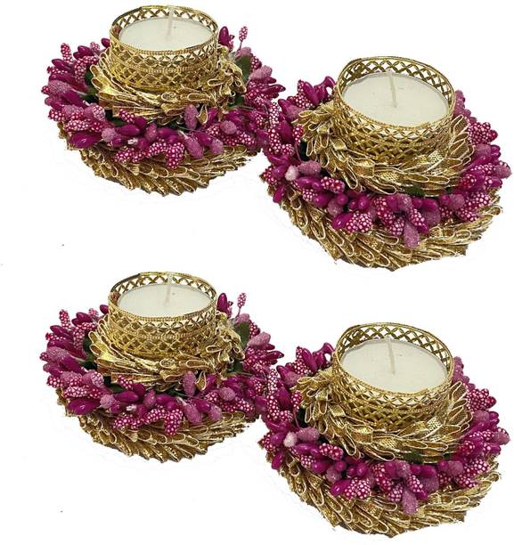 Maahal Decorative Tealight Candle Holder for Home Decoration/Diwali Festival/Deepawali Iron 1 - Cup Tealight Holder