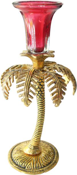 Bekind Metal Palm (khajur) Tree Candle Stand for Hotel decor, Home & office decor Brass 1 - Cup Candle Holder
