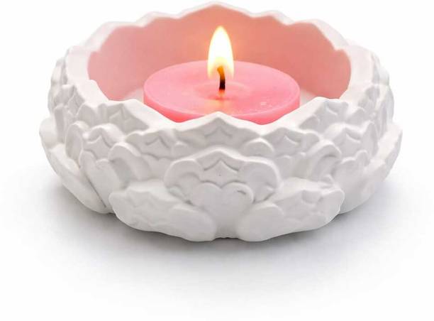 Nisha Craft Louts candle holder Tealight Candle Holder Made from Marble Dust Ceramic Candle Holder