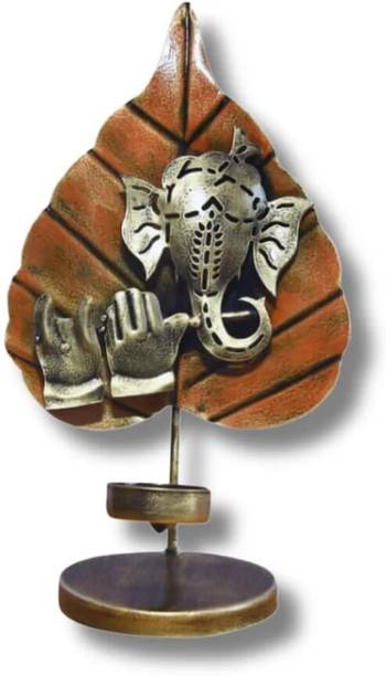 The Finishing Touch Handmade Ganesha Metal Candle Holder Decorative Tealight Stand for Home Iron 1 - Cup Candle Holder