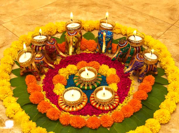 Superior craft Hathi Candle-Rajasthani Elephant Tealight Candle With Gotta Patti Diwali Diya Plastic Tealight Holder