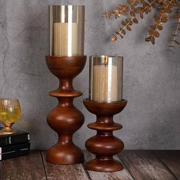 DREAMY WALLS Wooden 2 - Cup Candle Holder