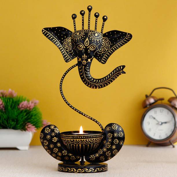 Discount ARA Lord Ganesha Tealight Holder- Candle Holder-Diwali Decoration Iron 1 - Cup Candle Holder