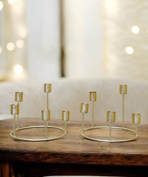F h handicrafts Iron Candle Holder Set