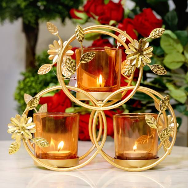 DPI DPI TEA LIGHT CANDLE HOLDER/CANDLE STAND Iron, Glass 1 - Cup Candle Holder