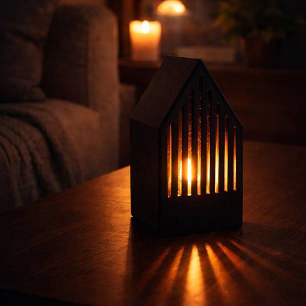 Qalakari Japandi House LED Tealight Holder Plastic 1 - Cup Tealight Holder