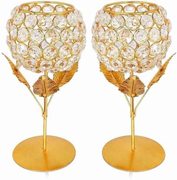 Extreme Karigari Candle Holder Gift Boxes candle stand gift items for wedding Crystal 2 - Cup Candle Holder Set