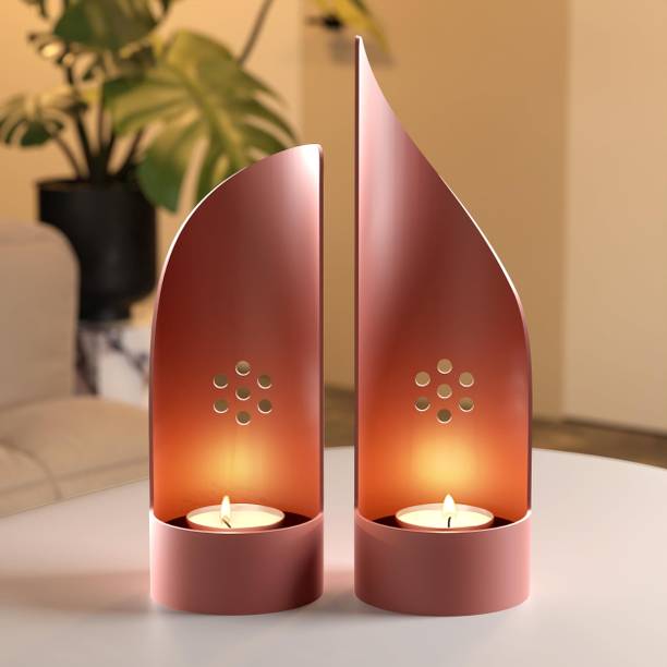 Aline7 Metal Tealight Candle Stand Steel 2 - Cup Candle Holder Set