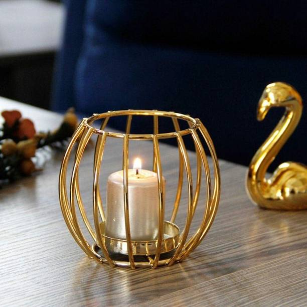 SOLIDA SOLIDA Desktop Tea lighting Lamp Candle Holders Candle for Diwali Copper 1 - Cup Tealight Holder Set