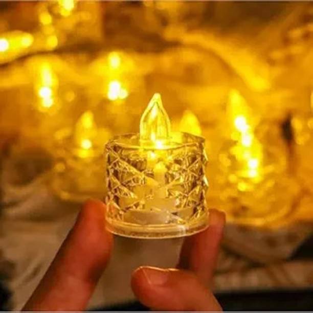 ESP 1 Pcs Flameless & Smokeless Crystal For Home, Room, Festival diwali Decor Candle
