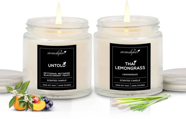 Aromahpure Scented Candles - Handcrafted|Smoke-Free|Thai Lemongrass & Untold Fragrance Candle