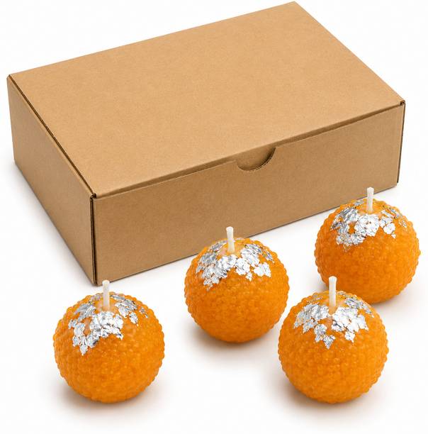 SSN Premium Handcrafted Motichur Ladoo Scented Soy Wax Candles(Set of 4)Mixed Frag Candle