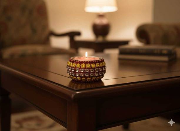 tulsisutra Rose bowl glow candle (pack of 4) Candle