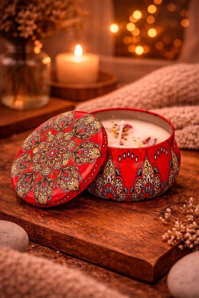 CandlitLand Ruby Mandala Soy Wax Jar Scented Candle