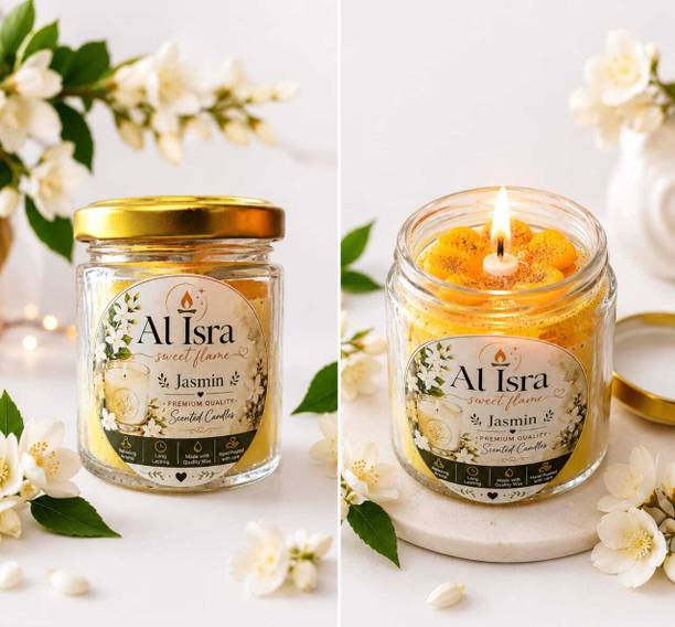Al Isra Sweet Flame Scented Candle Jar |Home Decor, Gifting, Spa , Relaxation,| Soy wax Candle