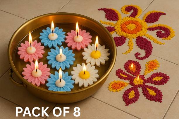 EBLOOMING Daisy Flower Scented Floating Candles for Water Bowl, Decoration & Gifting Candle