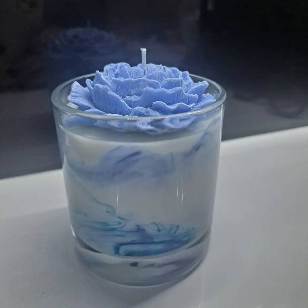 SPCandleHouse Blue Blossom Scented Glass Candle Candle