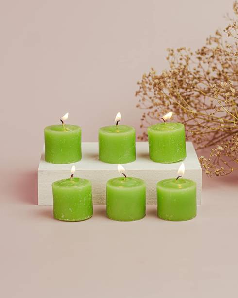 AuraDecor Green Apple Votive Candle Set of 6 Burning Time 5 Hours Candle