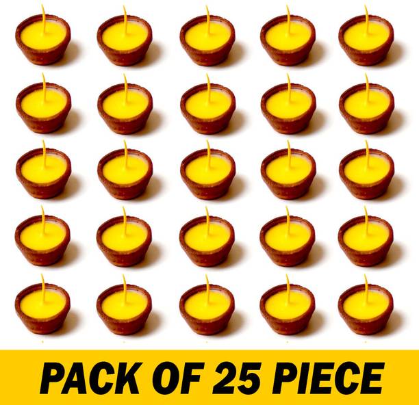 AAMU MOON Ghee Diya, Ready to Use Diyas, Ghee Batti For Diwali, Pooja & Home Decor Candle