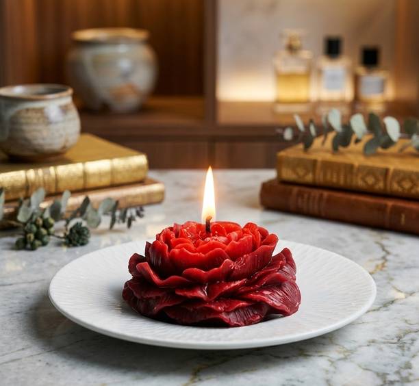 Crown's Queue Peony rose Scented Candle Candle