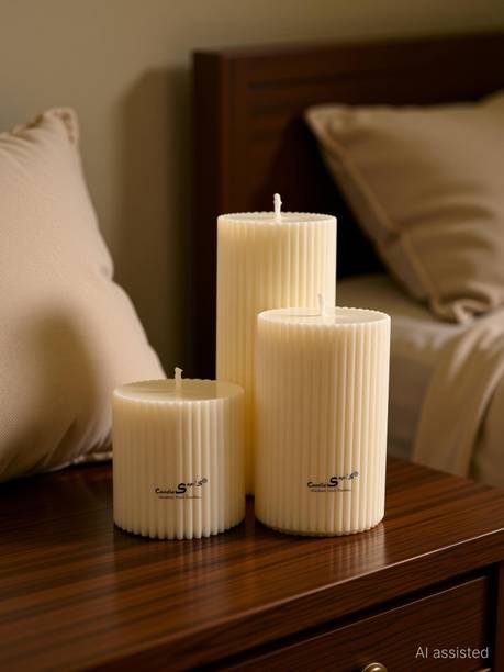 Be Calm Ribbed Scented Pillar Candle Candle