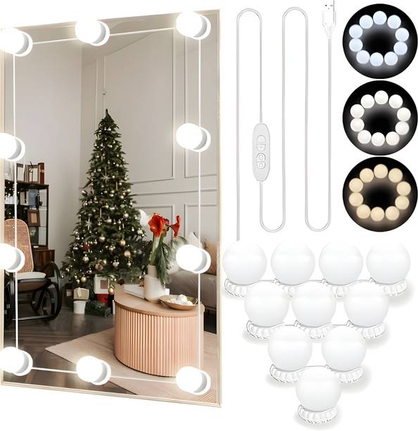Kingdom 10 Led Bulbs 3 Meter Vanity Mirror Light for Dressing & Makeup Table Mirror. Candle