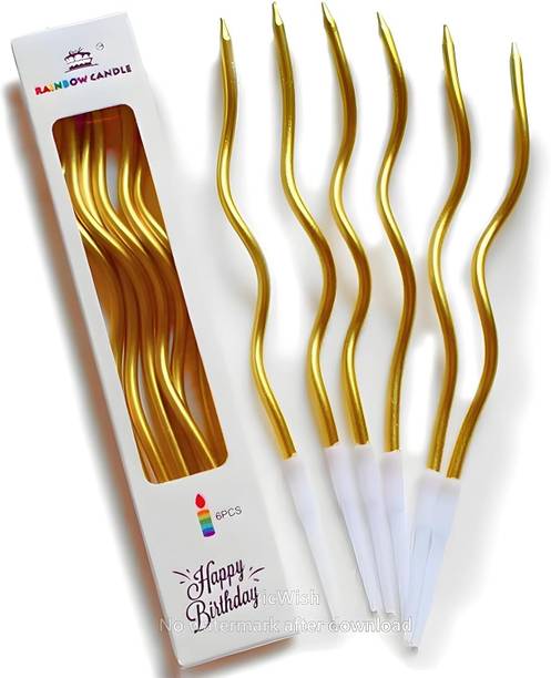 Party Junction Unscented Party Twisty Metallic Golden Spiral Candles Candle