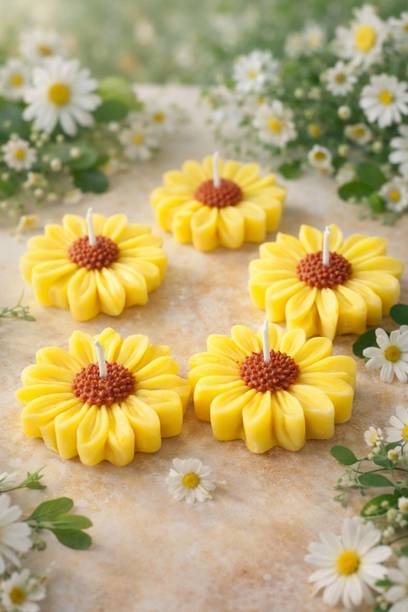 saanj aroma Daisy Flower Scented Candles Candle