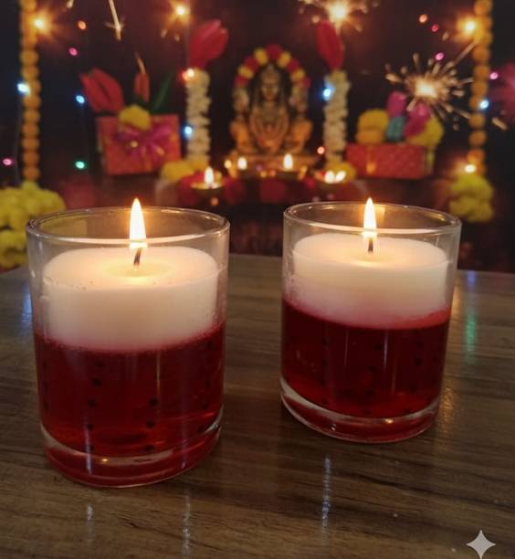 devini Watermelon based theme on glass gel and soy wax scented candle ( pack of 1 ) Candle