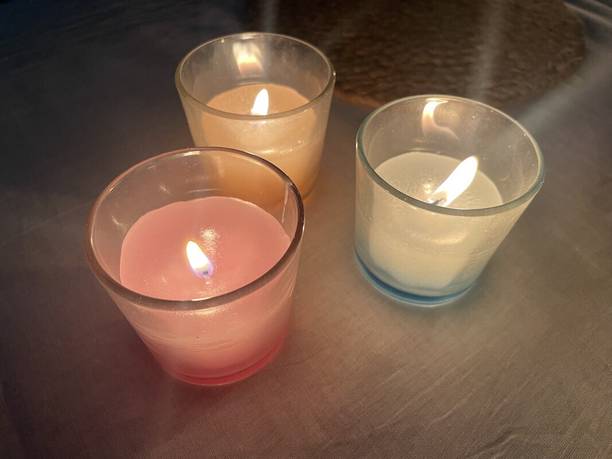 PALASH Candles Wax 12X45gms Scented Lavender Vanilla Mint Sandal Rose & Lemon Grass Candle