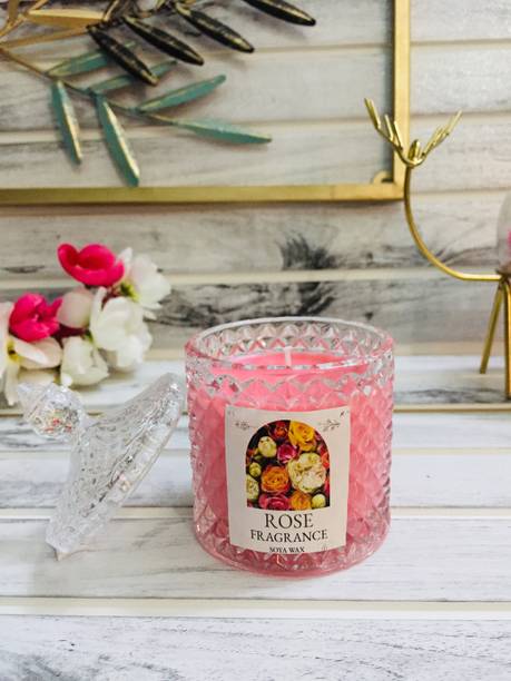 Artsofdesign Crystal Glass Jar Scented Candle Soy Wax Premium Fragrance| Home Decor | Candle