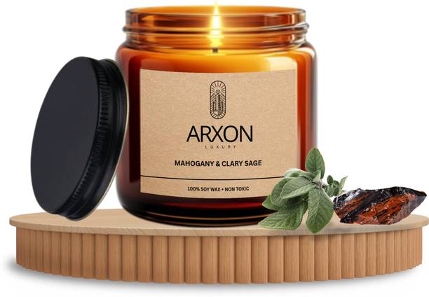Arxon Luxury Luxury Mahogany and Clary Sage Soy Wax Aromatherapy Scented Jar Candle Candle