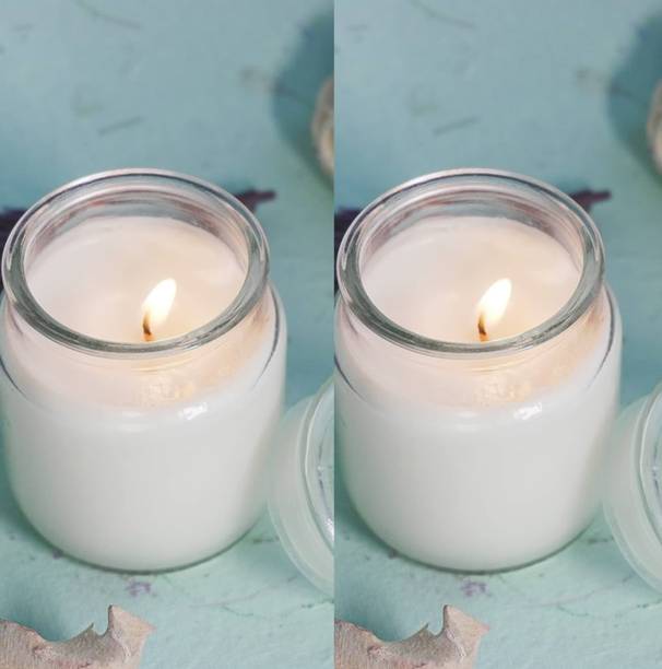 Oceanbless Scented White Jar Candle Candle