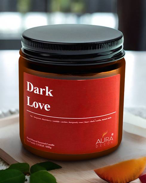 AuraDecor Scented Soy Wax Amber Jar Candle, Organic Luxury Aroma, Aromatic Candle
